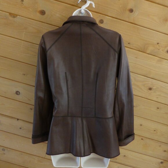 Vera Pelle Shasa Brown Reversible Genuine Leather Suede Jacket S Made in Italy - Picture 7 of 16